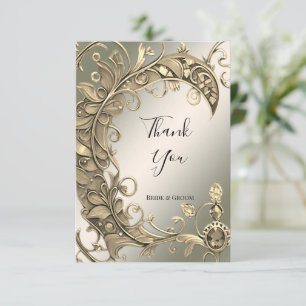 Elegant Modern Gold Decorative Thank You Card