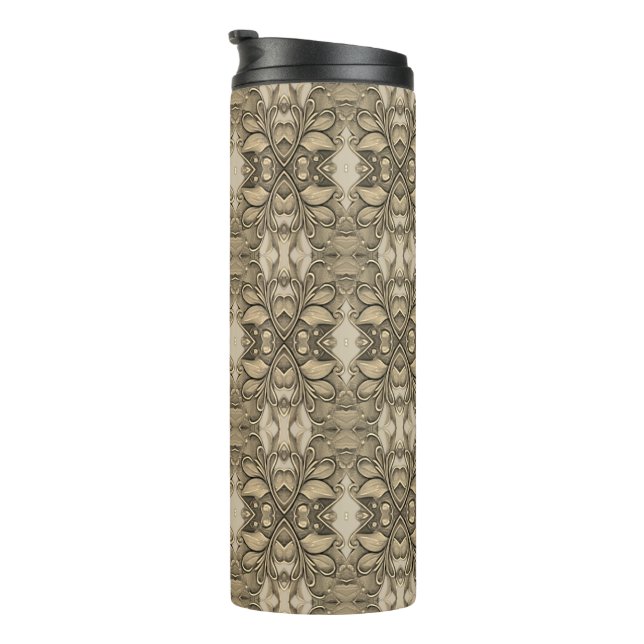Elegant Modern Gold Decorative Thermal Tumbler (Rotated Right)