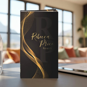 Elegant Modern Gold Details Folded Business Card 