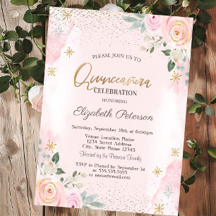 Elegant Modern Gold Diamonds Snowflakes Invitation