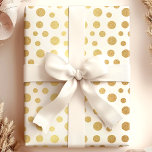 Elegant Modern Gold Faux Foil Polka Dots on White Wrapping Paper<br><div class="desc">This elegant wrapping paper features shimmering gold foil polka dots on a crisp white background,  perfect for any special occasion. Whether for weddings,  birthdays,  or holiday gifts,  this luxurious design adds a sophisticated and stylish touch to your gift wrapping.</div>