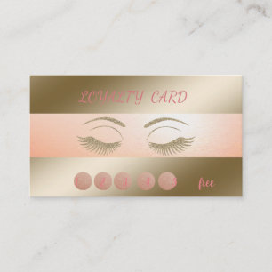 Elegant Modern  Gold Faux Lashes Loyalty Card