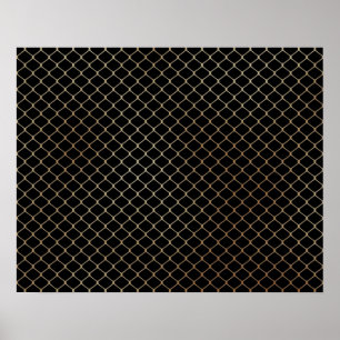 Elegant Modern Gold Fence Chain Pattern Poster