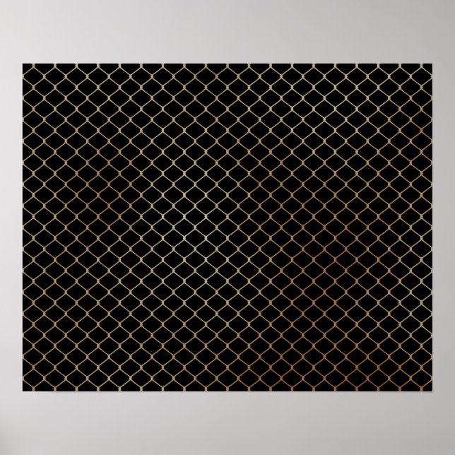 Elegant Modern Gold Fence Chain Pattern | Poster (Front)