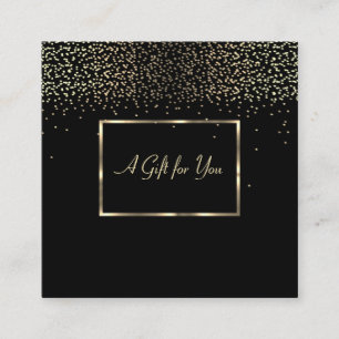 Elegant Modern Gold Frame, Confetti Discount Card