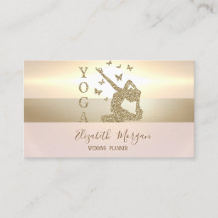 Elegant Modern Gold Glitter Women Yoga Business Card