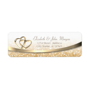 Elegant Modern Gold Glittery Bokeh,Hearts Rings