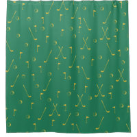 Elegant Modern Gold Golf Pattern Golfer Green 