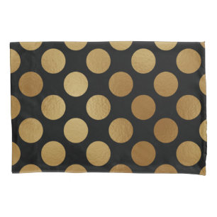 Elegant Modern Gold Gradient Polka Dots Pattern Pillowcase