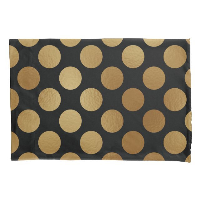 Elegant Modern Gold Gradient Polka Dots Pattern | Pillowcase (Front-Left)