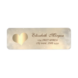Elegant Modern Gold Heart, Shiny Address