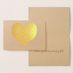 Elegant Modern Gold Heart Valentine's Day Foil Card