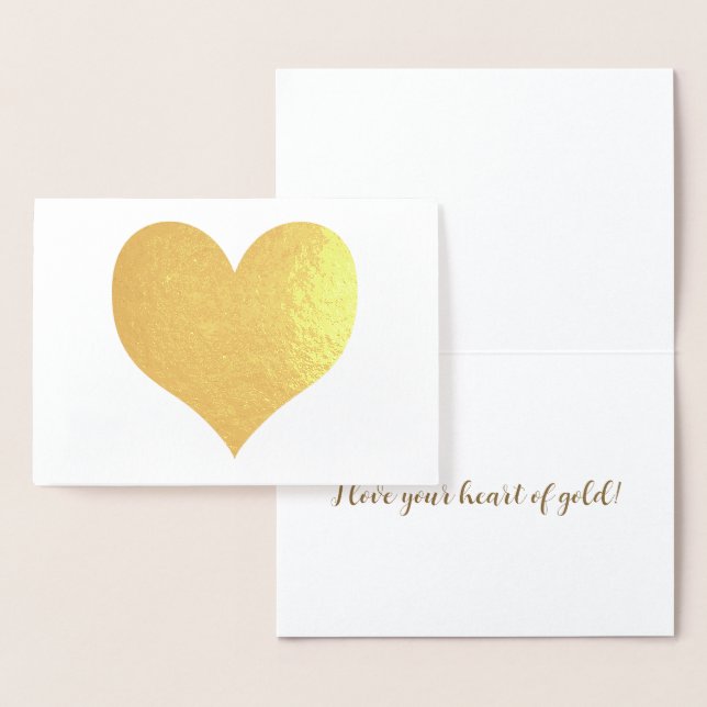 Elegant Modern Gold Heart Valentine's Day Foil Card (Display)