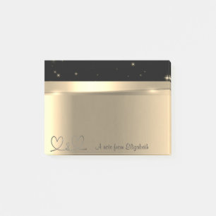 Elegant Modern Gold Hearts- Personalised Post-it Notes