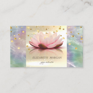 Elegant Modern Gold Holographic Pearl Lotus  Business Card