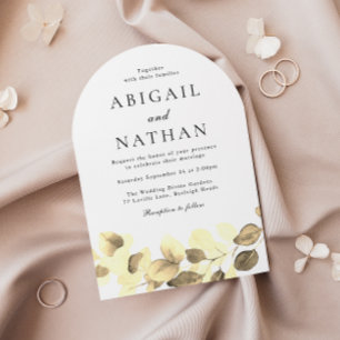 Elegant Modern Gold Leaf Wedding Arch Invitation