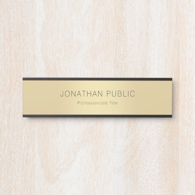 Elegant Modern Gold Look Glamour Template Trendy Door Sign (Front)