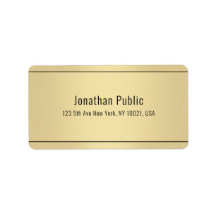 Elegant Modern Gold Look Simple Template Address Label
