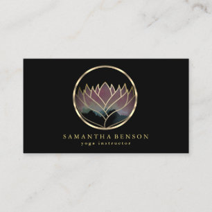 Elegant Modern Gold Lotus Logo Stylish Copper  Business Card