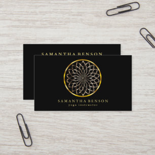 Elegant Modern Gold Lotus Logo Stylish Copper  Business Card