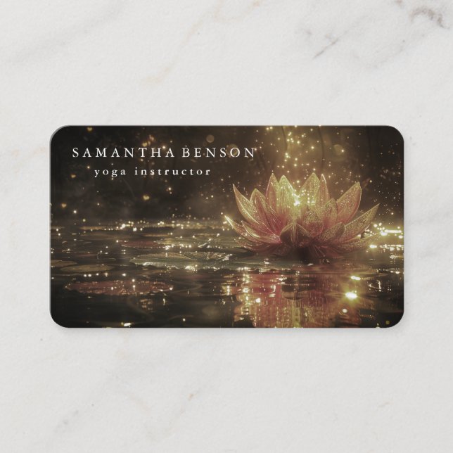 Elegant Modern Gold Lotus Logo Stylish Copper  Business Card (Front)