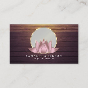 Elegant Modern Gold Lotus Logo Stylish Copper  Business Card