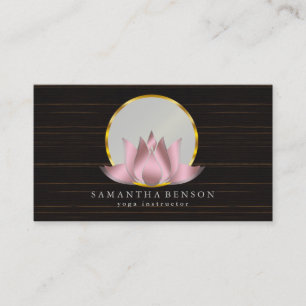 Elegant Modern Gold Lotus Logo Stylish Copper  Business Card