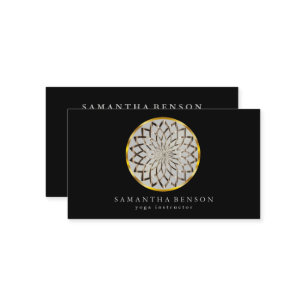 Elegant Modern Gold Lotus Logo Stylish Copper Business Card