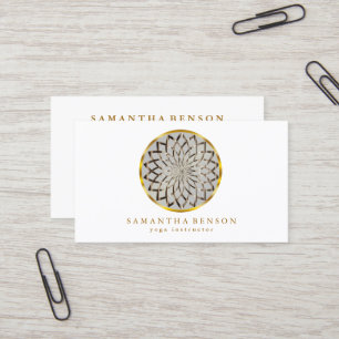 Elegant Modern Gold Lotus Logo Stylish Copper  Business Card