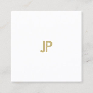 Elegant Modern Gold Monogram Sleek Template Square Business Card