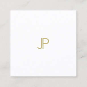 Elegant Modern Gold Monogram Template Professional Square Business Card