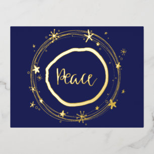 Elegant Modern Gold Peace Star Christmas Holiday