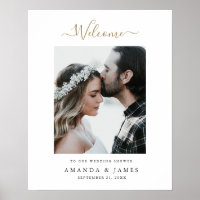 Elegant Modern Gold Photo Couple's Shower Welcome