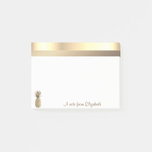 Elegant Modern Gold Pineapple-  Personalised Post-it Notes