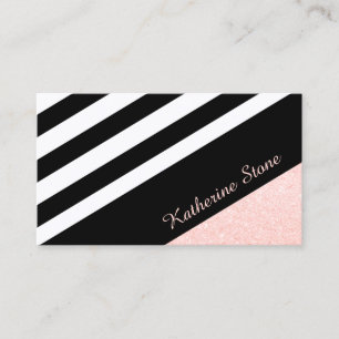 Elegant modern gold pink white abstract pattern business card