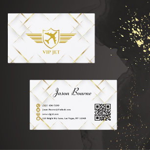 Elegant Modern Gold Professional, QR Code Business Card