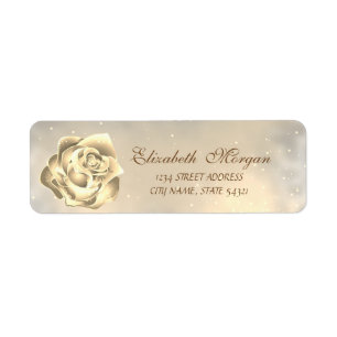 Elegant Modern  Gold Rose  Address