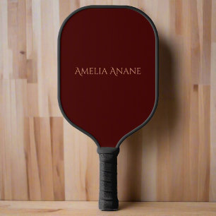 Elegant Modern Gold Rose Initial & Red Champion Pickleball Paddle