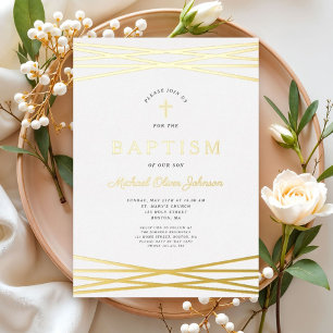 Elegant Modern Gold Script Baptism