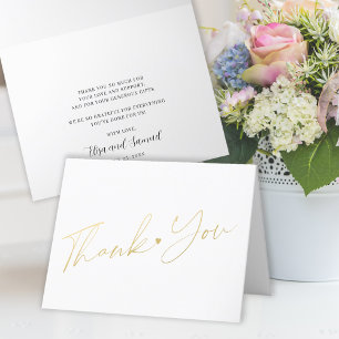 Elegant modern gold script simple thank you card