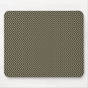 Elegant Modern Gold Squares Diamonds Tiles Pattern Mouse Mat