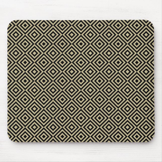 Elegant Modern Gold Squares Diamonds Tiles Pattern Mouse Mat (Front)