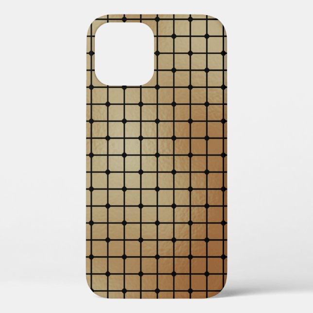 Elegant Modern Gold Squares Tiles Pattern | Case-Mate iPhone Case (Back)