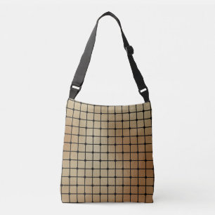 Elegant Modern Gold Squares Tiles Pattern Crossbody Bag
