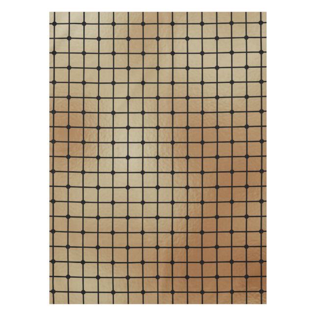 Elegant Modern Gold Squares Tiles Pattern | Tablecloth (Front)