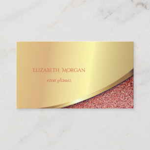 Elegant  Modern Gold Stripe , Red Marble Business Card