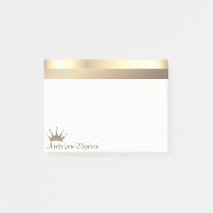 Elegant Modern Gold Tiara -  Personalised Post-it Notes