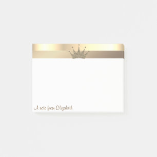 Elegant Modern Gold Tiara - Personalised Post-it Notes