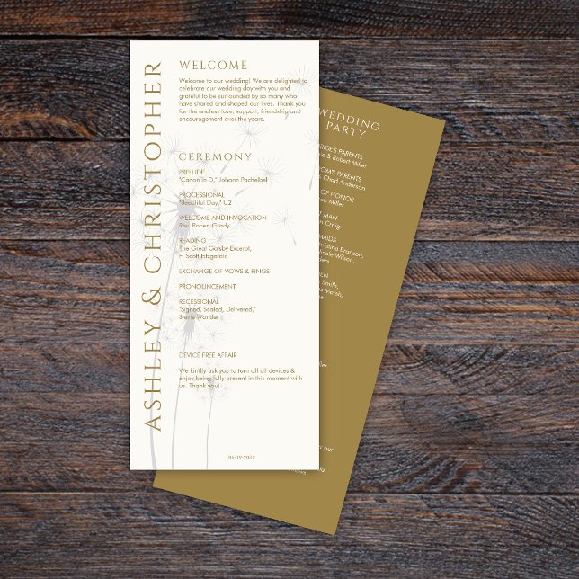 Elegant Modern Gold Wedding Programme (Creator Uploaded)