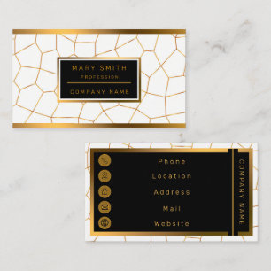 Elegant Modern Gold White Stained Glass Collection Business Card